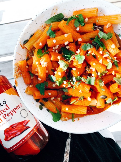 Roasted Red Pepper Rigatoni Pasta